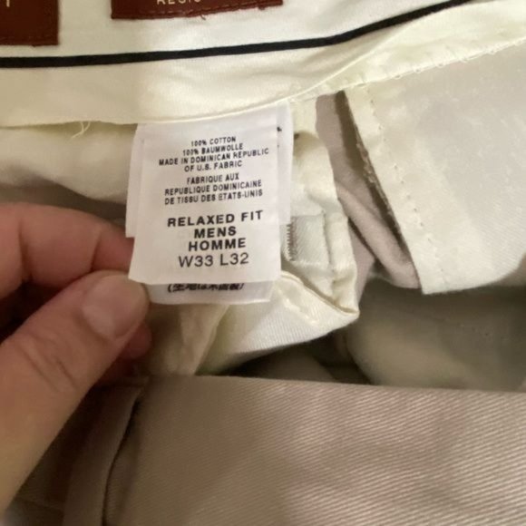 Eddie Bauer men’s casual dress pants ruston fit flat front tan/cream size 33” - Picture 10 of 16